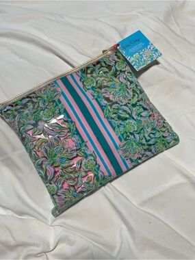 Lilly Pulitzer Beach Day Pouch Set Towel Clips Drink Hugger Zip Pouch